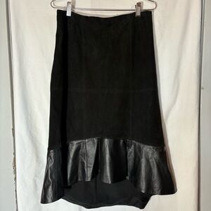 Alice+Olivia Black Lambskin Women's Skirt NWT